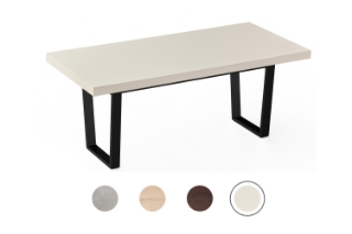 Picture of SYNERGYPLUS Dining Table with Trapezoid Metal Legs (New Champagne) - 63"x35.5"