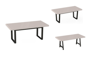 Picture of SYNERGYPLUS Modular Dining System - 63"/71"/78.5" Thick Table Top with 3 Different Leg Options (Champagne)