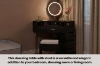 Picture of MAREN 4-Drawer Corner Dressing Table with LED Mirror & Power Station & Stool (Black) 