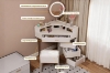 Picture of MAREN 4-Drawer Corner Dressing Table with LED Mirror & Power Station & Stool (White)