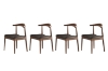 Picture of HORN Solid Wood Dining Chair with Black Cushion (Walnut)