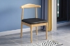 Picture of HORN Solid Wood Dining Chair with Black Cushion (Natural Color) - 4 Chairs in 1 Carton