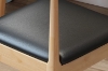 Picture of HORN Solid Wood Dining Chair with Black Cushion (Natural Color) - 4 Chairs in 1 Carton