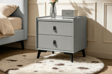 Picture of [FLOOR MODEL CLEARANCE]  AUGUSTA 2-Drawer Nightstand (Light Grey)