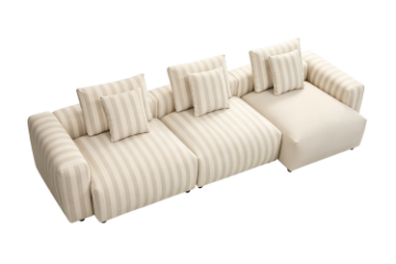 Picture of ROMINA Feather-Filled Modular Sectional Sofa Range - 3PC Combo Set (LAF Armchairx1 + Armlessx1 + Right Facing Chaisex1)