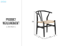 Picture of WISHBONE Solid Beech Wood Y Replica Chair (Black Frame-Beige Seat) - 19.5"x22.5"x29.5"