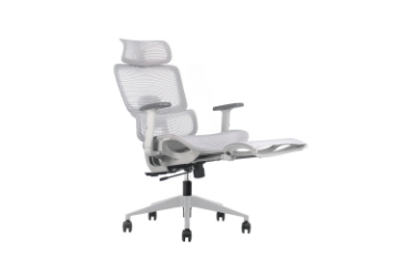 Picture of FLEXO Height Adjustable Mesh Seat Office Chair with Adjustable Headrest & Backrest, Seat Slider (Grey)