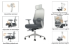 Picture of AVERY High Back Office Chair with Adjustable Headrest & Backrest, Adjustable Lumbar Support and Seat Slider