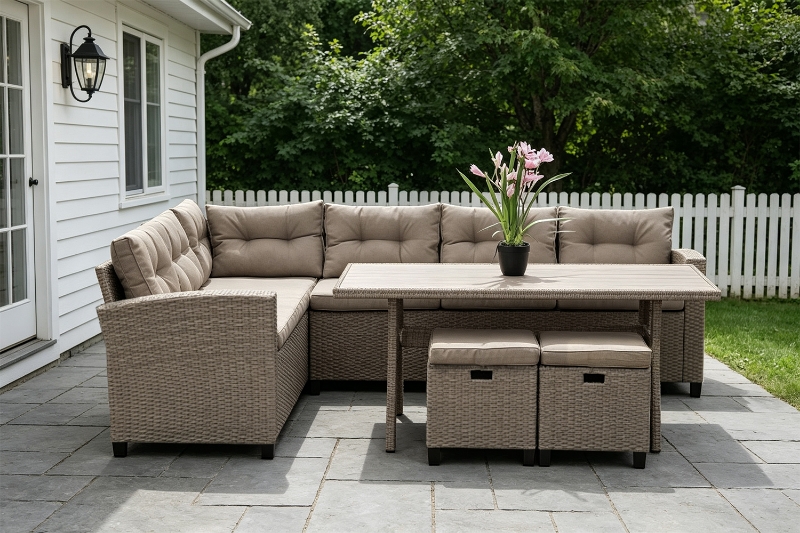 Picture of ALBANY Wicker Sectional Dining Outdoor Sofa Set