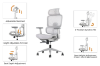 Picture of FLEXO Height Adjustable Mesh Seat Office Chair with Footrest (Grey)