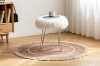 Picture of DAMAR Round Fur Stool with Metal Legs (White)