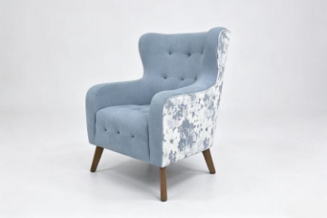 Picture of LUNORA Blue Accent Armchair/Sofa Chair with Floral Outer Back