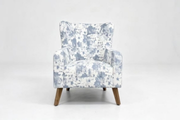 Picture of LUNORA Blue Accent Armchair/Sofa Chair with Floral Inner Seat