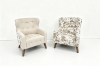 Picture of LUNORA Beige Accent Armchair/Sofa Chair with Floral Outer Back