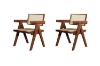 Picture of CHANDIGARH Solid Wood Replica Armchair (Walnut) - 2 Chairs in 1 Carton