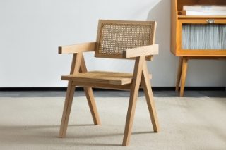 Picture of CHANDIGARH Solid Wood Replica Armchair (Natural) - Each