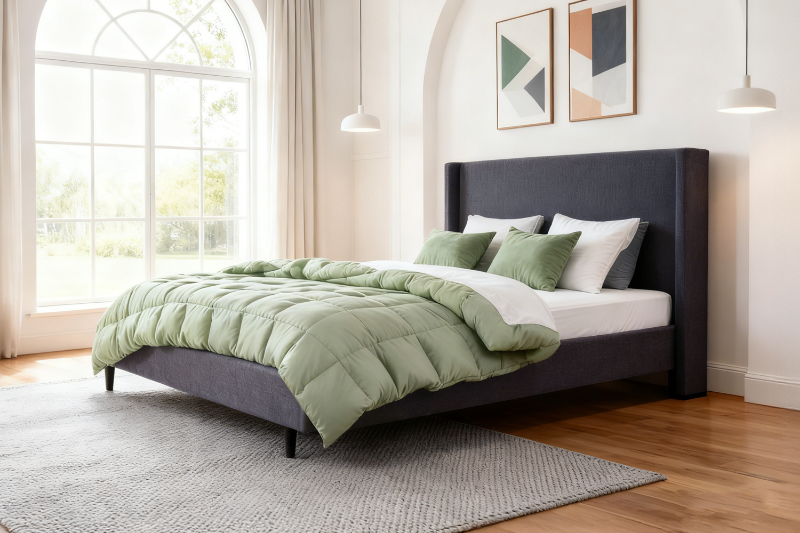 Picture of POOLE Upholstered Platform Bed - Double (Full)
