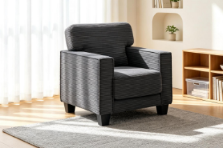 Picture of HERBERT Corduroy Sofa Range (Grey) - 1 Seater (Armchair)