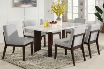 Picture of EDWYN 7PC 71" Marble Top Dining Set