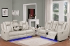 Picture of MONROSE Air Leather Dual Motor Reclining Sofa Range with Bluetooth Speaker + USB Port, Power Socket & Wireless Charging + LED Lighting (Light Grey)
