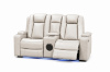 Picture of MONROSE Air Leather Dual Motor Reclining Sofa Range (Light Grey) - Loveseat + Sofa Set