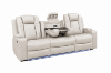 Picture of MONROSE Air Leather Dual Motor Reclining Sofa Range (Light Grey) - Loveseat + Sofa Set