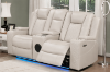 Picture of MONROSE Air Leather Dual Motor Reclining Sofa Range with Bluetooth Speaker + USB Port, Power Socket & Wireless Charging + LED Lighting (Light Grey)