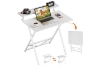 Picture of NORIX 31.5" Height Adjustable Foldable Office Desk with Adjustable Top Shelf (White)