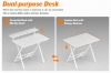 Picture of NORIX 31.5" Height Adjustable Foldable Office Desk with Adjustable Top Shelf (White)