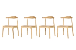 Picture of HORN Solid Wood Frame Dining Chair (Natural Color) - 4 Chairs in 1 Carton