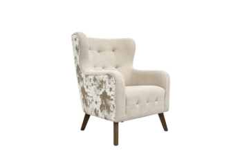 Picture of LUNORA Beige Accent Armchair/Sofa Chair with Floral Outer Back