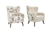 Picture of LUNORA Beige Accent Armchair/Sofa Chair with Floral Outer Back