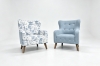 Picture of LUNORA Blue Accent Armchair/Sofa Chair with Floral Outer Back