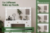 Picture of EVERLY Dressing Table with LED Bulb Mirror & Power Station & Storage Stool (White) 
