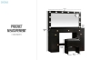 Picture of EVERLY Dressing Table with LED Bulb Mirror & Power Station &  Storage Stool (Black)