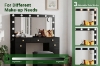 Picture of EVERLY Dressing Table with LED Bulb Mirror & Power Station &  Storage Stool (Black)