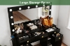 Picture of EVERLY Dressing Table with LED Bulb Mirror & Power Station & Stool (Black)