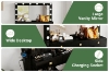 Picture of EVERLY Dressing Table with LED Bulb Mirror & Power Station & Stool (Black)