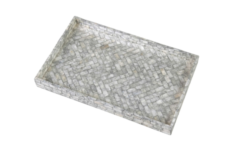 Picture of HERRINGBONE Sea Shell Decorative Tray (23.5"x15")