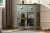 Picture of MIREL 2-Door 1-Drawer Storage Cabinet with LED Lighting (Green)