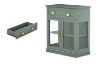 Picture of MIREL 2-Door 1-Drawer Storage Cabinet with LED Lighting (Green)