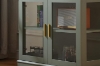 Picture of MIREL 2-Door 1-Drawer Storage Cabinet with LED Lighting (Green)