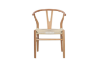 Picture of WISHBONE Solid Beech Wood Y Replica Chair (Natural Frame-Beige Seat) - 23"×21.5"×29"