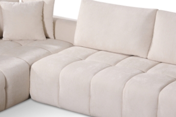 Picture of [FLOOR MODEL CLEARANCE] FABIEN Fabric Sectional Compressed Sofa (Beige) - Chaise Facing Left 