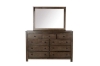 Picture of [FLOOR MODEL CLEARANCE] HEMSWORTH Solid Timber 9-Drawer Dresser With Mirror (Dark Grey) 