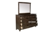Picture of [FLOOR MODEL CLEARANCE] HEMSWORTH Solid Timber 9-Drawer Dresser With Mirror (Dark Grey) 
