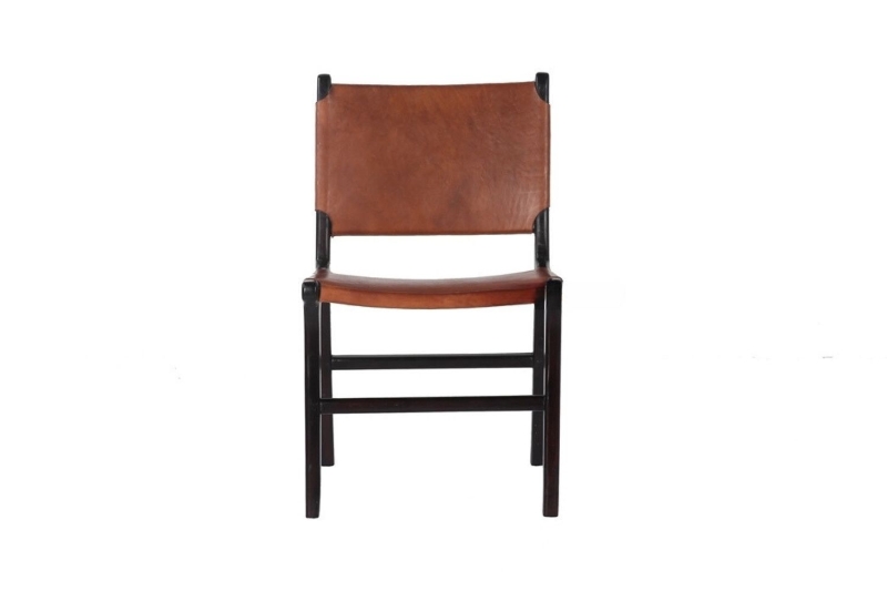 Picture of [FLOOR MODEL CLEARANCE] EUROPA Solid Teak Wood Chair (Genuine Cowhide) 