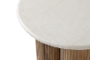 Picture of [FLOOR MODEL CLEARANCE] BLIX D19.5" Mango Wood Round Side Table with Marble Top