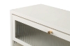 Picture of [FLOOR MODEL CLEARANCE] STARK Steel Frame 4-Door Glass Shoe Cabinet (Cream)