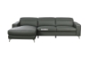 Picture of [FLOOR MODEL CLEARANCE]CHERADI Sectional Sofa in 100% Top Leather (Grey) - Facing Left 